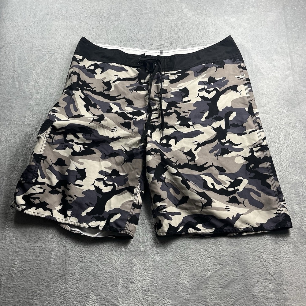 Pelagic Shorts Men's 40 Wedge Board Swim‎ Trunks Camo Fishing